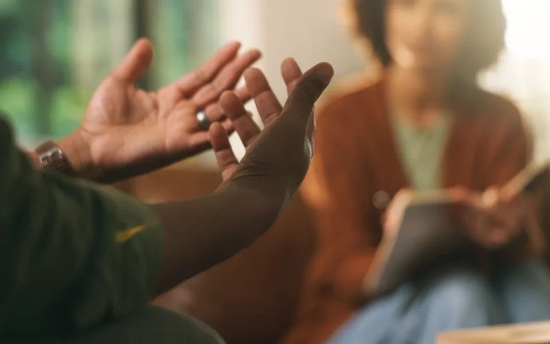 Hands, psychologist and consultation for mental health